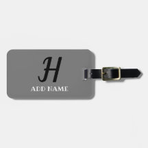 モノグラムエレガントスクリプモダントのグレー黒追加の名前