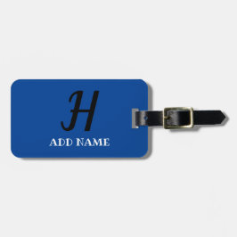 モノグラムエレガントスクリプモダントの青い追加の名前 ラゲッジタグ
