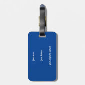 モノグラムエレガントスクリプモダントの青い追加の名前 ラゲッジタグ (裏面縦)