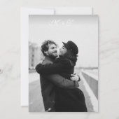 モノグラムエレガントスクリプ伝統的ト結婚写真 招待状 (裏面)