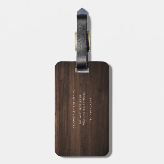 モノグラムエレガントスクリプ素朴トの木目 ラゲッジタグ (裏面縦)