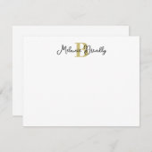 モノグラムエレガントススタイリッシュクリプトフラットノートカード ノートカード (正面/裏面)