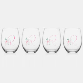 モノグラムエレガントステムレスワイングラス ステムなしワイングラス