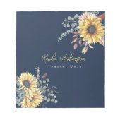 モノグラムエレガントス素朴パーフラワーズ先生 ノートパッド (正面)