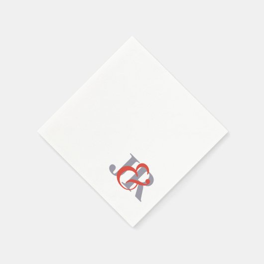 モノグラムエレガントス結婚カクテル紙ナプキンス スタンダードカクテルナプキン (角)