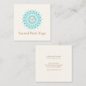 モノグラムエレガントターコイズブルーマンダラ スクエア名刺 (正面/裏面)