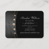モノグラムエレガントダイヤモンド付き非常に黒と金ゴールド 名刺 (裏面)