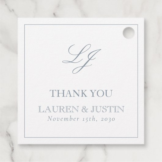 モノグラムエレガントダスティブルーサンキュー結婚ズ フェイバータグ (裏面)