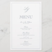 モノグラムエレガントダスティブルースクリプ結婚トのメニュー (正面)