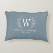 モノグラムエレガントダスティブルーファミリー名 アクセントクッション (裏面)