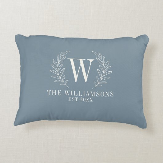 モノグラムエレガントダスティブルーファミリー名 アクセントクッション (裏面)