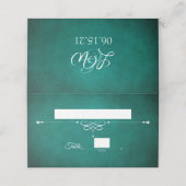 モノグラムエレガントダークグリーン結婚ズ プレイスカード (外部開封)