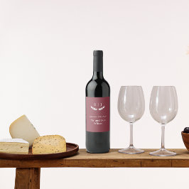 モノグラムエレガントダークレッドジュエルトーン ワインラベル