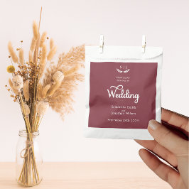 モノグラムエレガントダーク赤い宝石トーン結婚 フェイバーバッグ