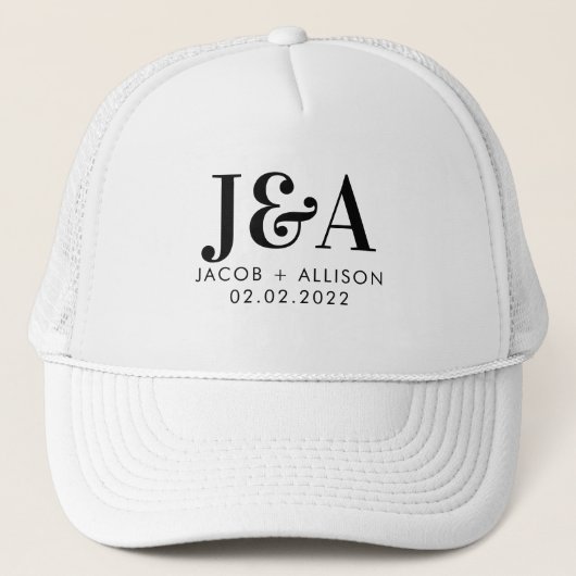 モノグラムエレガントチョコレート結婚式の引き出物 キャップ (正面)