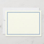 モノグラムエレガントツネ縁どイビーブルーアイボリー ノートカード (裏面)