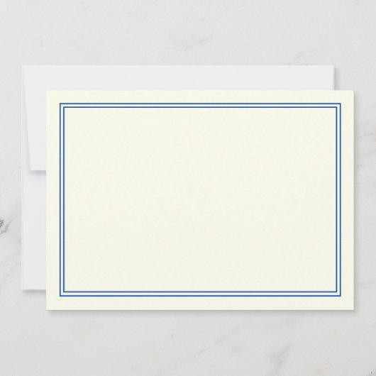 モノグラムエレガントツネ縁どイビーブルーアイボリー ノートカード (裏面)