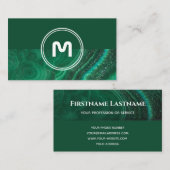 モノグラムエレガントツートーン深いグリーンクリスタル 名刺 (正面/裏面)