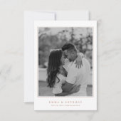 モノグラムエレガントテラコタ結婚ーズ セーブザデート (正面)