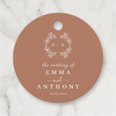 モノグラムエレガントテラコタ結婚ーズ フェイバータグ (正面)