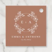 モノグラムエレガントテラコタ結婚ーズ フェイバータグ (裏面)