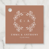 モノグラムエレガントテラコタ結婚ーズ フェイバータグ (正面)