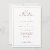 モノグラムエレガントテラコッタウォーター結婚カラー 招待状 (正面)