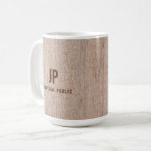 モノグラムエレガントテンプレートボードプランクウッドルック コーヒーマグカップ (正面左)