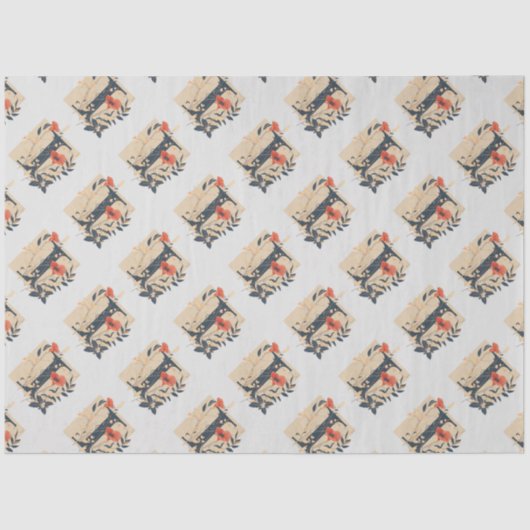 モノグラムエレガントデザイン文字Iパターン1 薄葉紙 (正面)