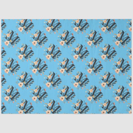 モノグラムエレガントデザイン文字Mパターン1 薄葉紙 (正面)