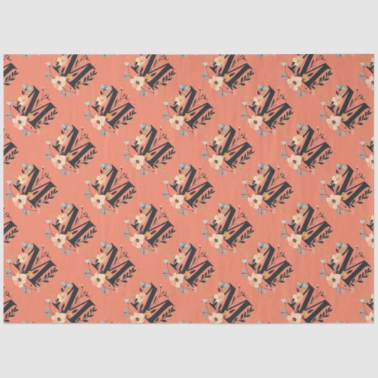 モノグラムエレガントデザイン文字Mパターン1 薄葉紙 (正面)