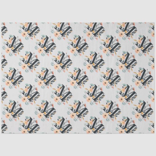 モノグラムエレガントデザイン文字Mパターン1 薄葉紙 (正面)