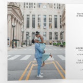 モノグラムエレガントトリフォールドブック結婚式招待状 三つ折りプログラム (内部最初)