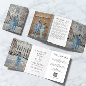 モノグラムエレガントトリフォールドブック結婚式招待状 三つ折りプログラム