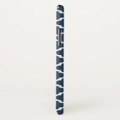 モノグラムエレガントネイビーグリーンクローバーと名前 Case-Mate iPhoneケース (裏面/右)