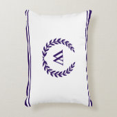 モノグラムエレガントネイビーブルーと白アクセント枕 アクセントクッション (正面(垂直))