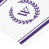 モノグラムエレガントネイビーブルーテーブルランナー ショートテーブルランナー (コーナー)