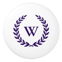 モノグラムエレガントネイビーブルーホワイトセラミックノブ セラミックノブ