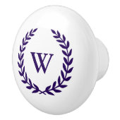 モノグラムエレガントネイビーブルーホワイトセラミックノブ セラミックノブ (右)