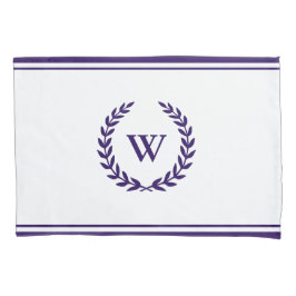 モノグラムエレガントネイビーブルーホワイト枕カバー 枕カバー