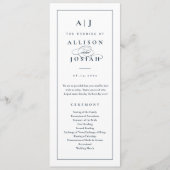 モノグラムエレガントネイビーブルー結婚ズ プログラム (正面)