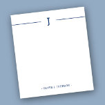 モノグラムエレガントネイビーホワイトメモ帳 ノートパッド<br><div class="desc">このネイビーカスタムブルーとホワイトのメモエレガント帳に簡単にモノグラムイニシャルと名前を追加。</div>