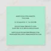 モノグラムエレガントネオミントブラック スクエア名刺 (裏面)