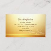 モノグラムエレガントノーブル付き金ゴールドベージュ曲線デコール 名刺 (裏面)