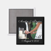 モノグラムエレガントハンド日付磁石を保存 マグネット (正面/裏面)