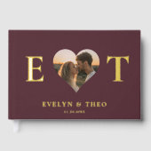 モノグラムエレガントハートバー結婚グンディーズゲストブック ゲストブック (正面)