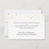 モノグラムエレガントハートメタリック金ゴールドありがとう サンキューカード (裏面)