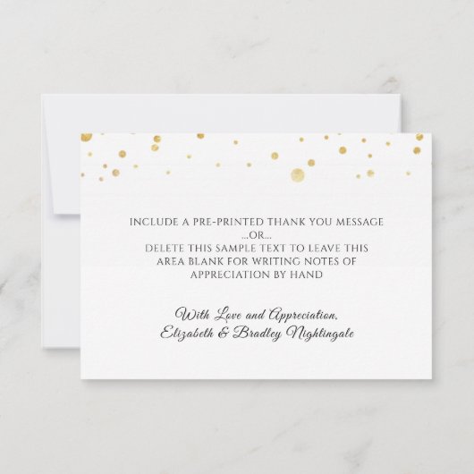 モノグラムエレガントハートメタリック金ゴールドありがとう サンキューカード (裏面)