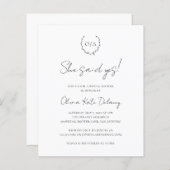モノグラムエレガントバジェットブライダルシャワー招待 (正面/裏面)