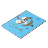 モノグラムエレガントバタフライカラフルフローラ ノートブック (左側)